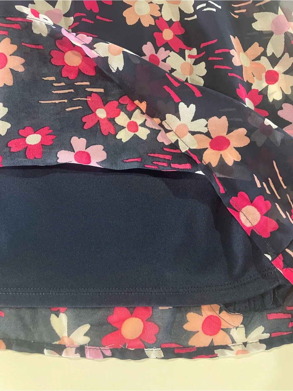 Girls Floral Navy Dress with Denim Top S (6-6x)